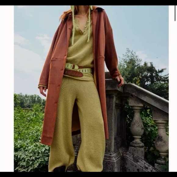 Free People Pants - Free People Beach Hailee Sweater Wide Leg Pants in Dried Moss size Small